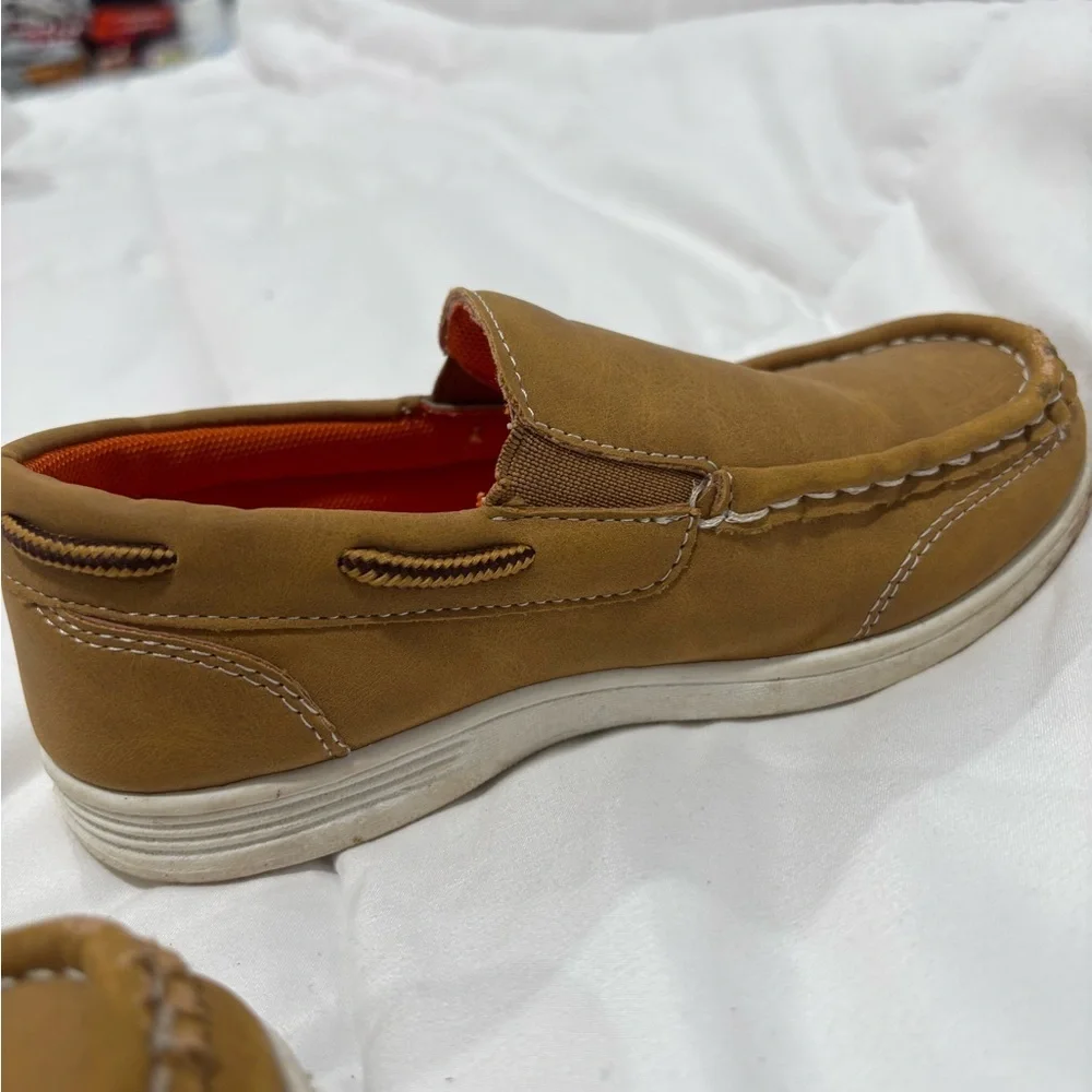 American Exchange Boys Loafers | Tan Slip-On Shoes | Size 13